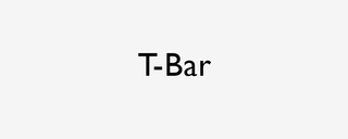 black t-bar text on an off white background