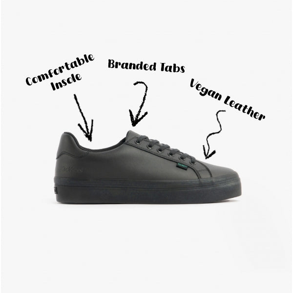 Kickers 116747 TOVNI LACER VEGAN Unisex School Shoes Black