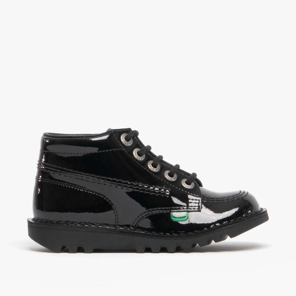 Kickers KICK HI Kids Patent Leather Boots Black