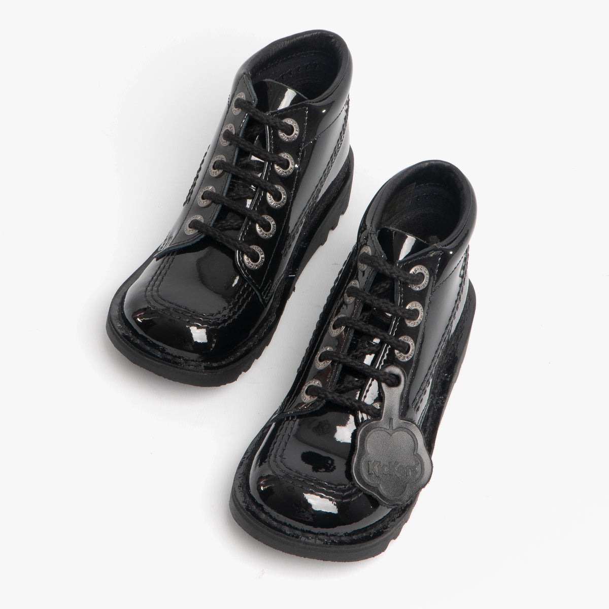 Kickers KICK HI Kids Patent Leather Boots Black