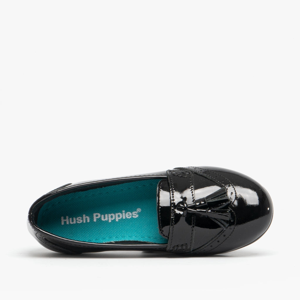 Hush Puppies ESME Girls Leather School Shoes Black