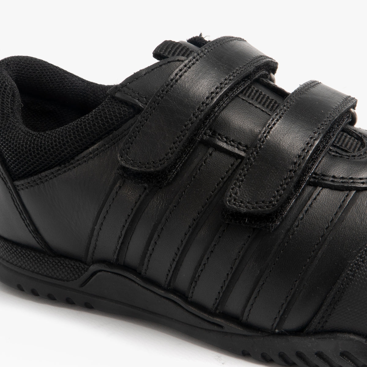 Hush Puppies JOSH Boys Leather School Shoes Black