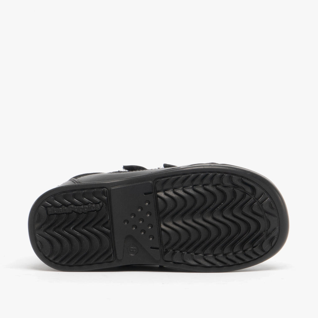 Hush Puppies LIAM Boys Leather School Shoes Black