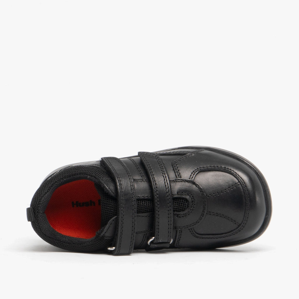 Hush Puppies LIAM Boys Leather School Shoes Black