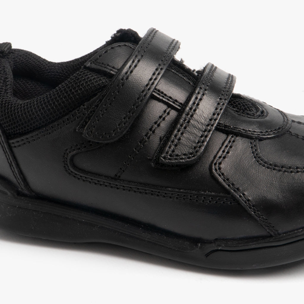 Hush Puppies LIAM Boys Leather School Shoes Black