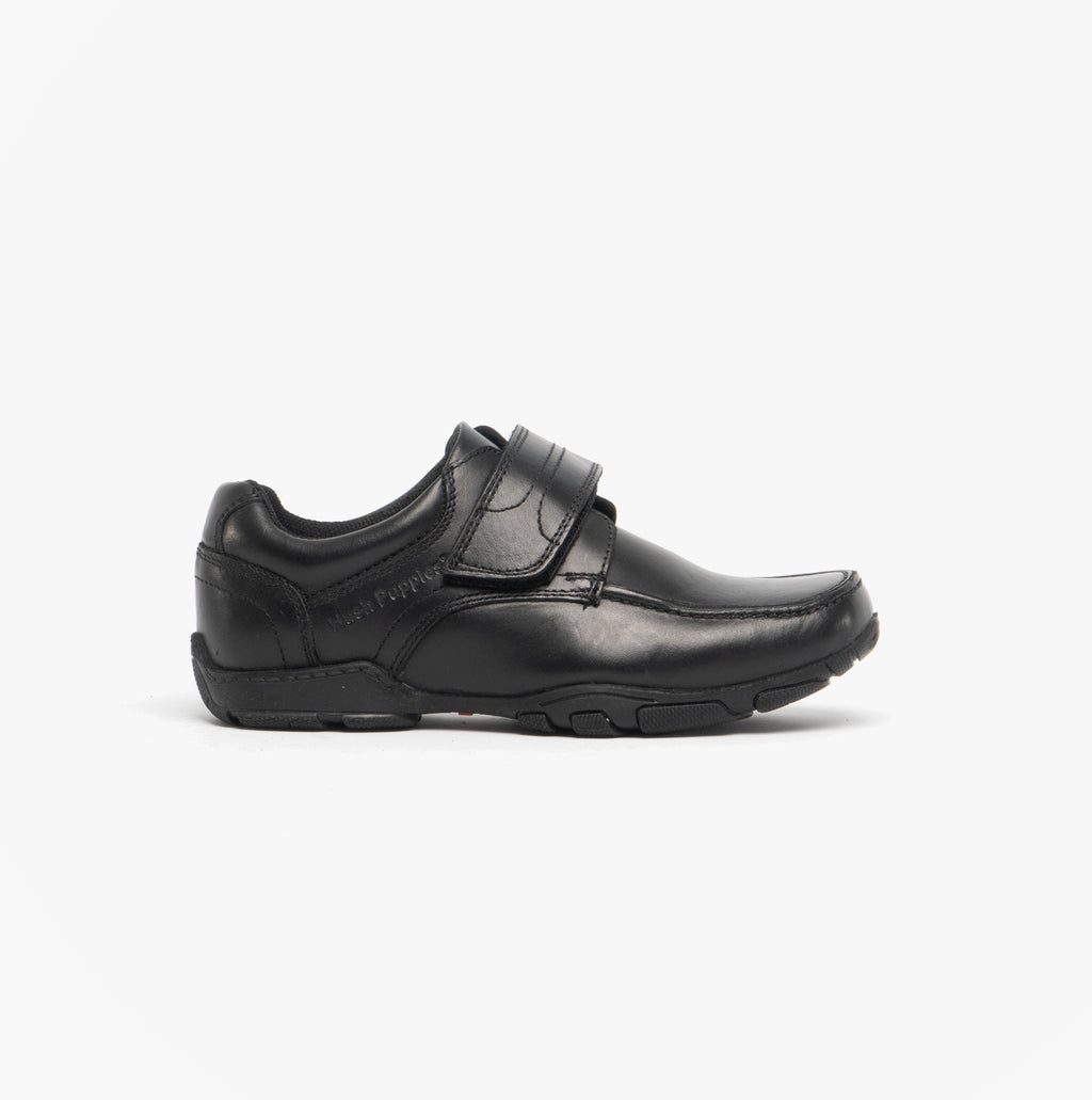 Hush Puppies FREDDY 2 Boys Leather School Shoes Black