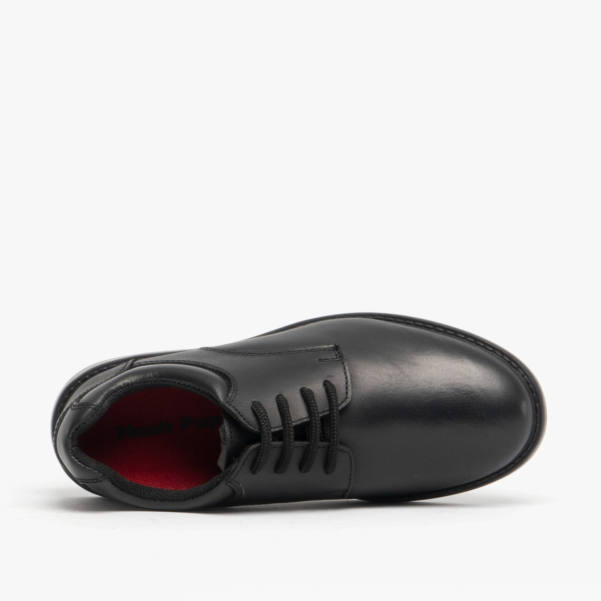 Hush Puppies TIM Boys Leather School Shoes Black