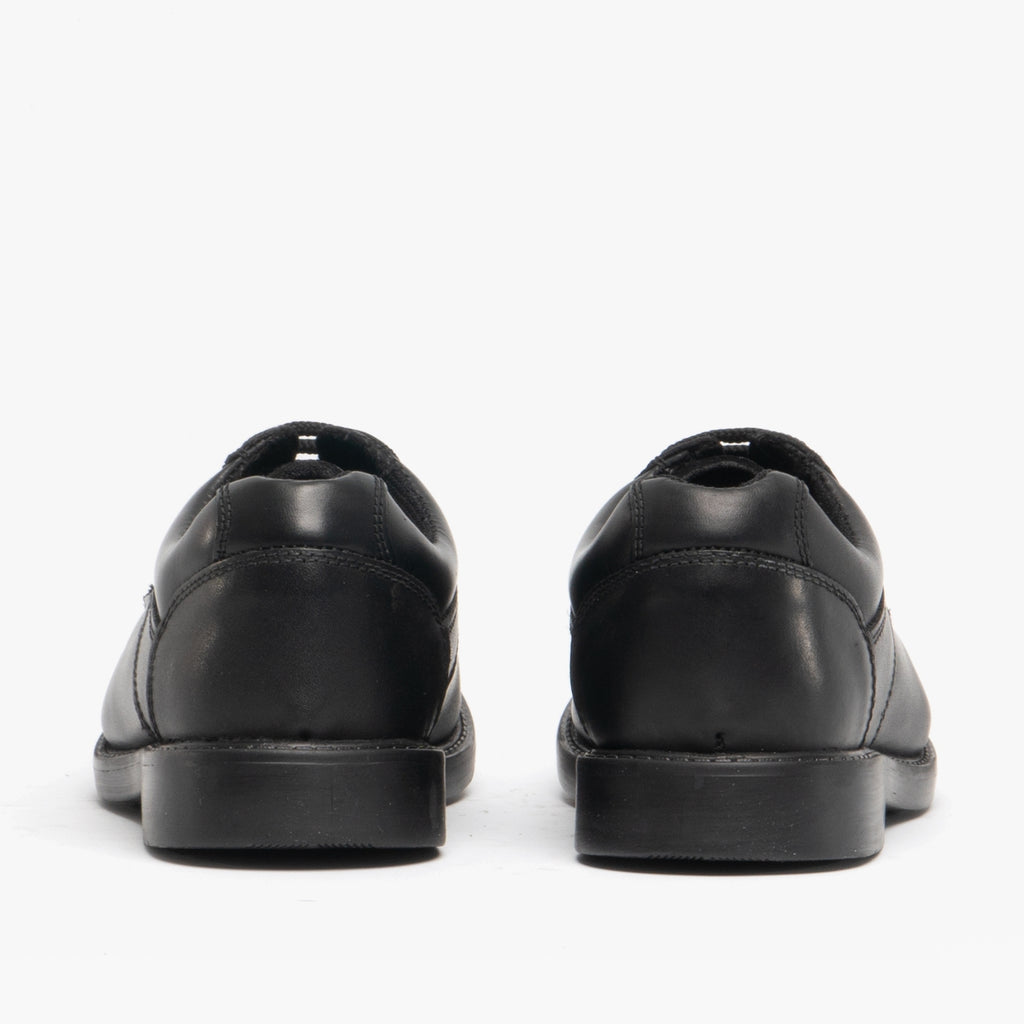 Hush Puppies TIM Boys Leather School Shoes Black