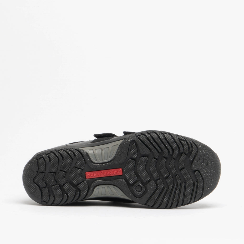 Hush Puppies SEB Boys Leather School Shoes Black