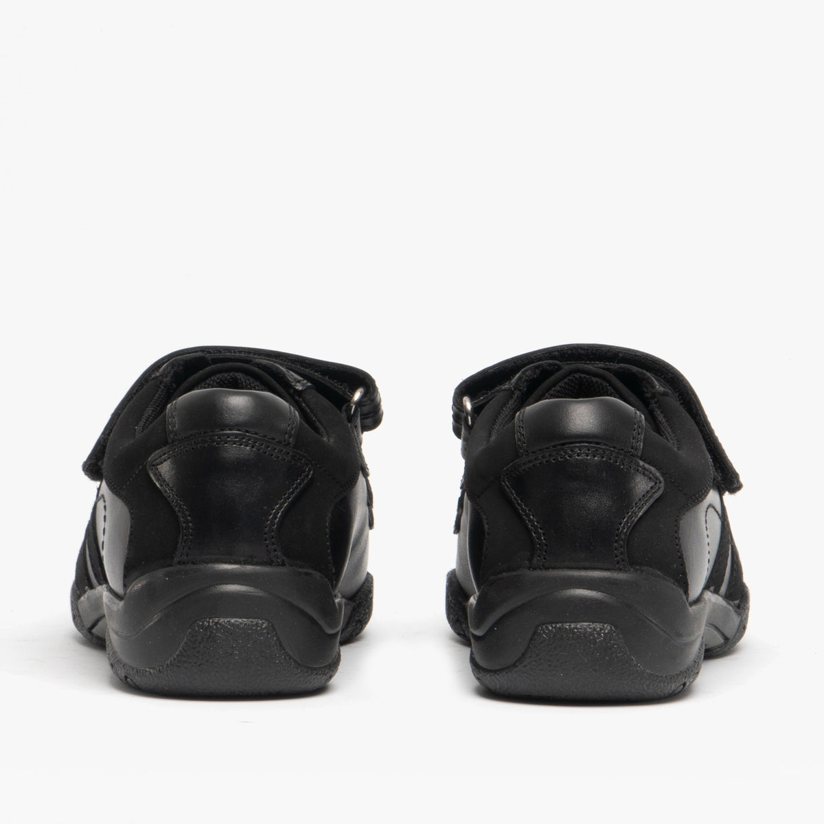 Hush Puppies SEB Boys Leather School Shoes Black