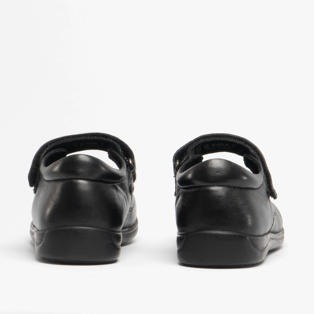 Roamers ELSA Girls Leather Touch Fasten Mary Jane Shoes Black