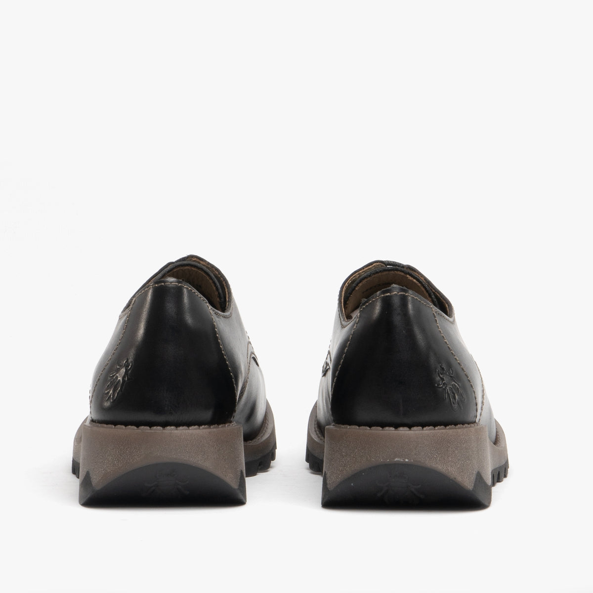 Fly London SIMB K Girls Leather Lace Derby Shoes Black