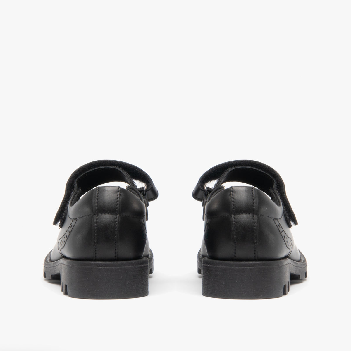 Roamers SABINA Girls Leather Touch Fasten Mary Jane Shoes Black
