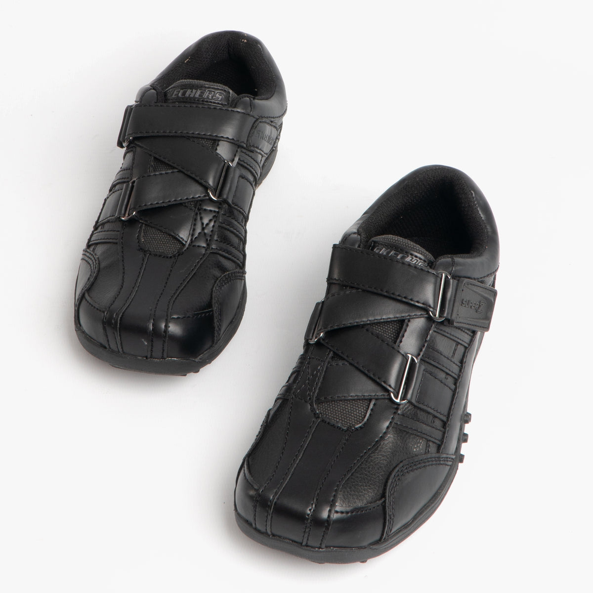 Skechers 91664L/BBK URBANTRACK II RAGE Boys Touch Fasten School Shoes Black