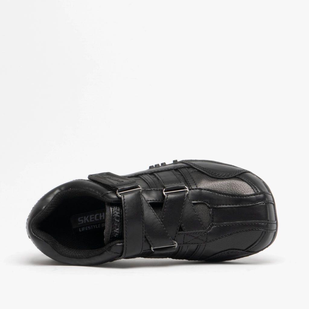 Skechers 91664L/BBK URBANTRACK II RAGE Boys Touch Fasten School Shoes Black