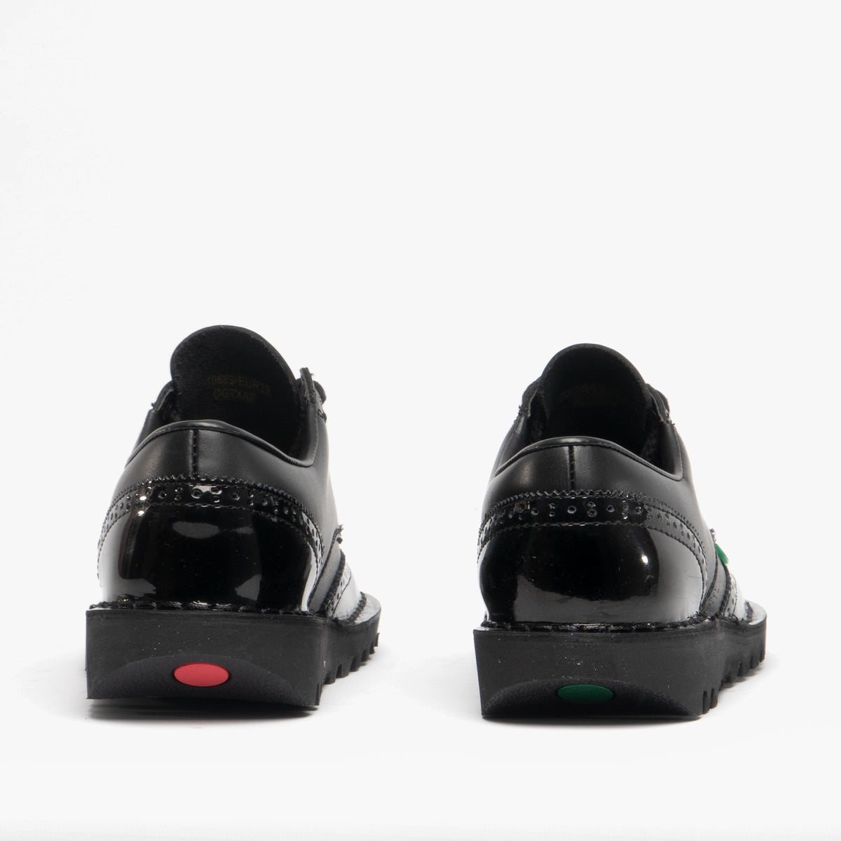 Kickers KICK LO BROGUE Womens Patent Leather Shoes Black
