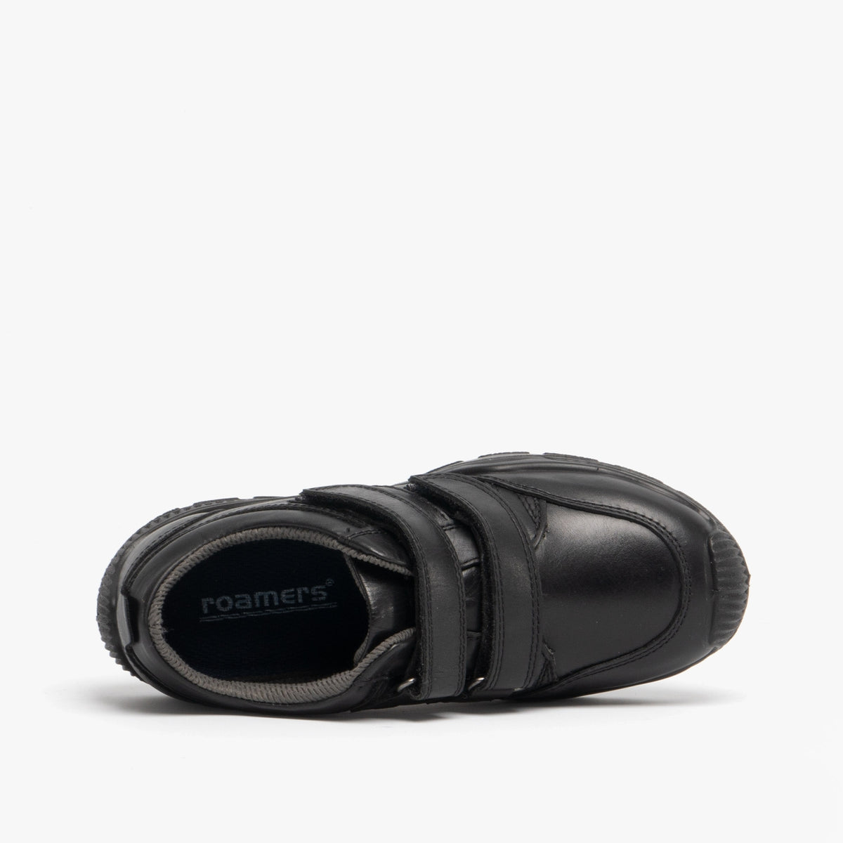 Roamers JEROME Boys Leather Touch Fasten Shoes Black