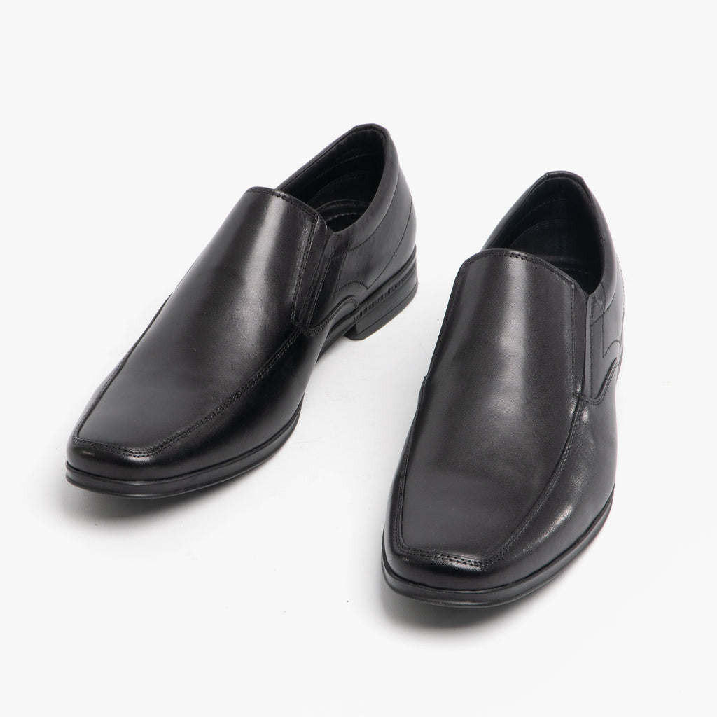 Hush Puppies BILLY Mens Leather Slip On Shoes Black