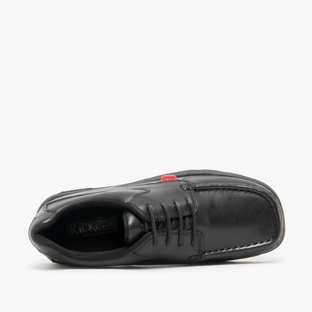 Kickers 114237 FRAGMA LACE 4 EYE Boys School Shoes Black