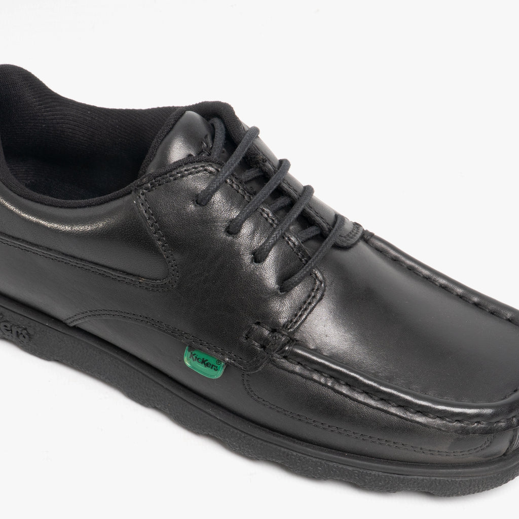 Kickers 114237 FRAGMA LACE 4 EYE Boys School Shoes Black