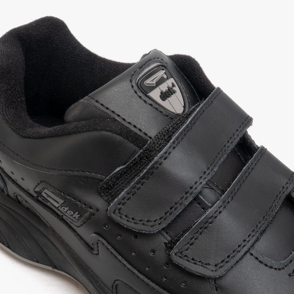 DEK ARIZONA Mens Leather Twin Touch Fastening Trainers Black