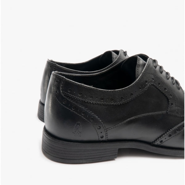 Hush Puppies ELLIOT BROGUE Boys Leather Lace Up Shoes Black