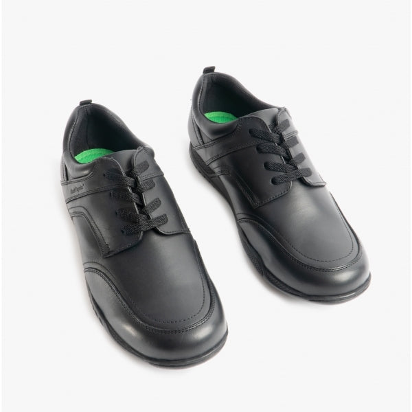 Hush Puppies HARVEY SENIOR Boys Leather School Shoes Black