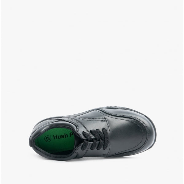 Hush Puppies HARVEY SENIOR Boys Leather School Shoes Black