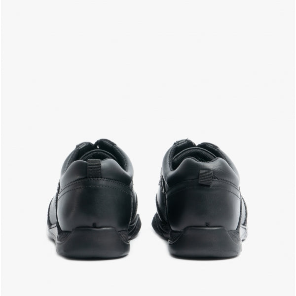 Hush Puppies HARVEY SENIOR Boys Leather School Shoes Black