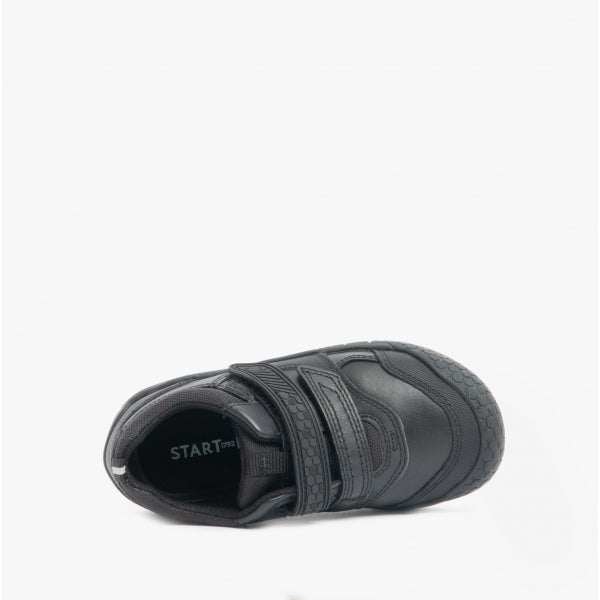 Start-Rite STRIKE Boys Leather Touch Fasten School Shoes Black