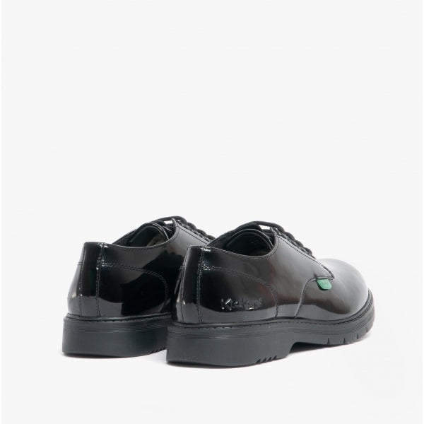 Kickers 116234 FINLEY LO Girls School Shoes Patent Black