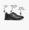 Hush Puppies TIM Boys Leather School Shoes Black