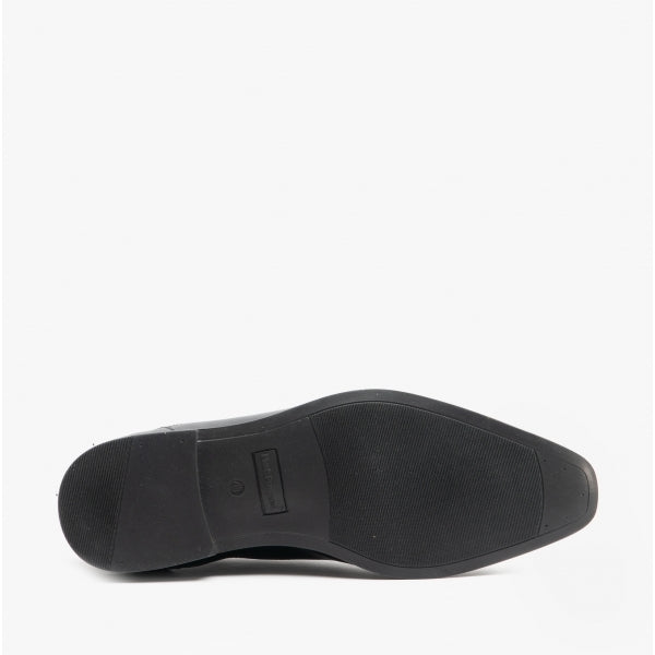 Hush Puppies EZRA Boys Leather Plain Toe Shoes Black