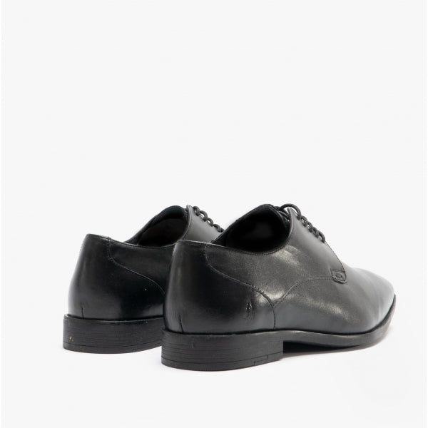 Hush Puppies EZRA Boys Leather Plain Toe Shoes Black