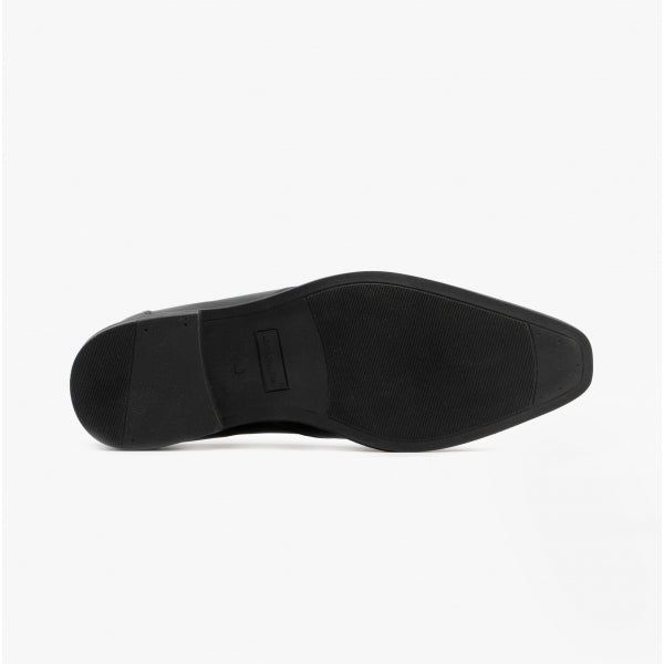 Hush Puppies ELLIS Boys Leather Slip On Shoes Black