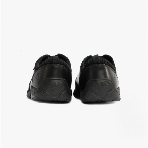 Hush Puppies ALVIN SNR Boys Leather Trainers Black