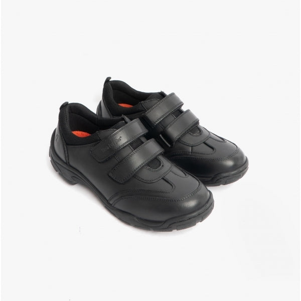 Hush Puppies ALEC Boys Leather School Shoes Black