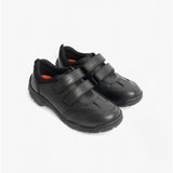 Hush Puppies ALEC Boys Leather School Shoes Black