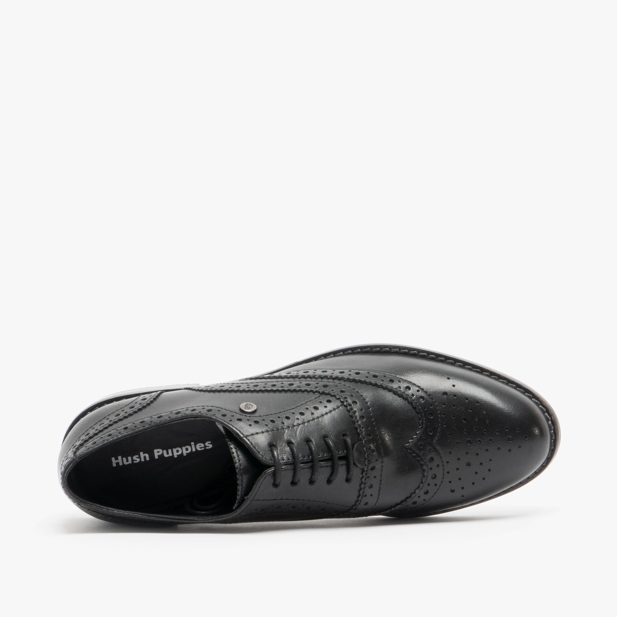 Hush Puppies NATALIE Womens Leather Brogue Shoes Black