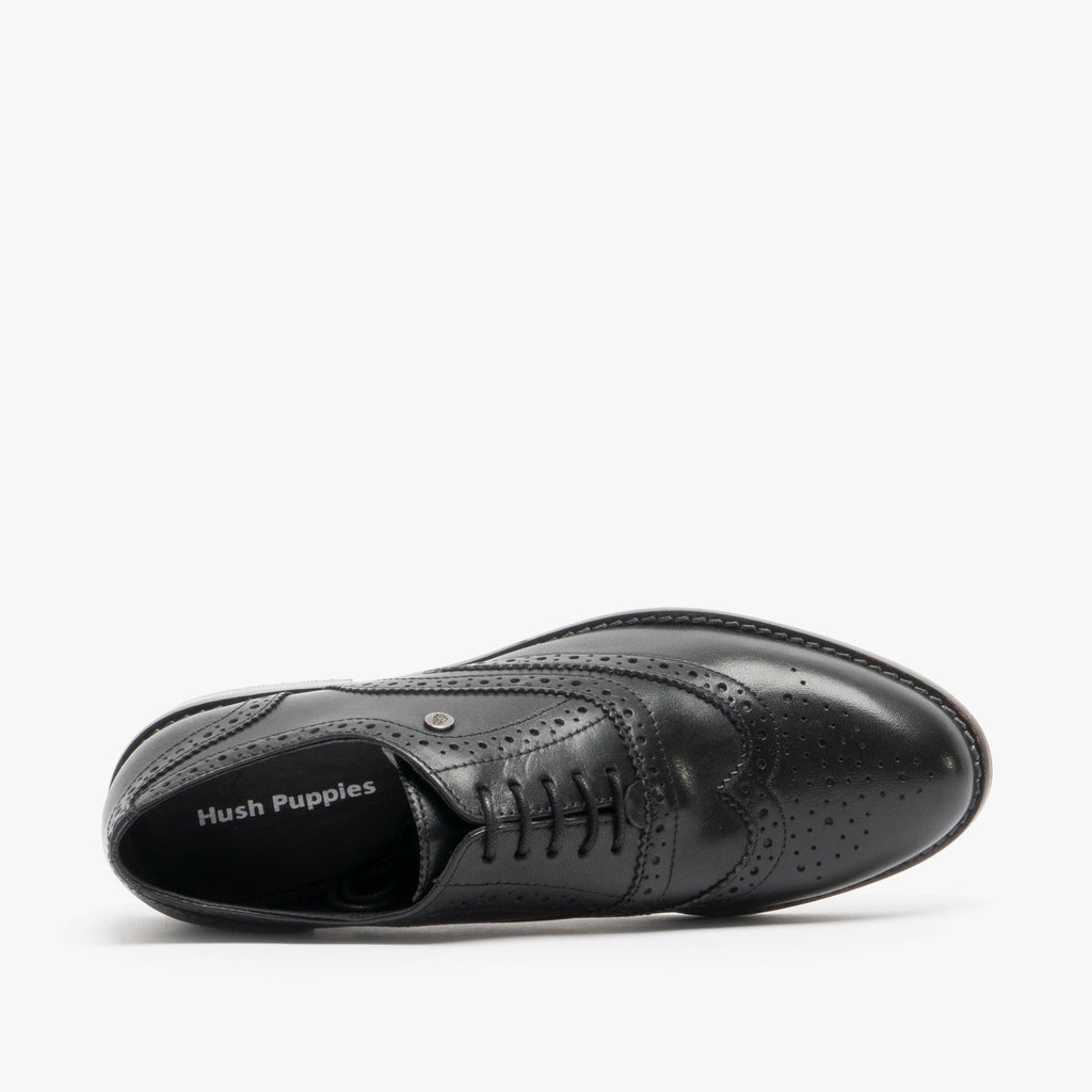 Hush Puppies NATALIE Womens Leather Brogue Shoes Black