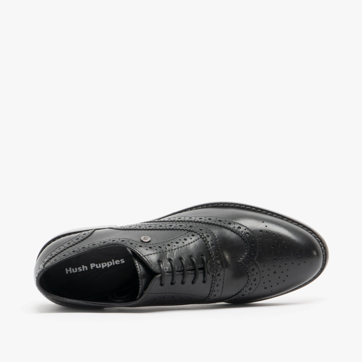 Hush Puppies NATALIE Womens Leather Brogue Shoes Black
