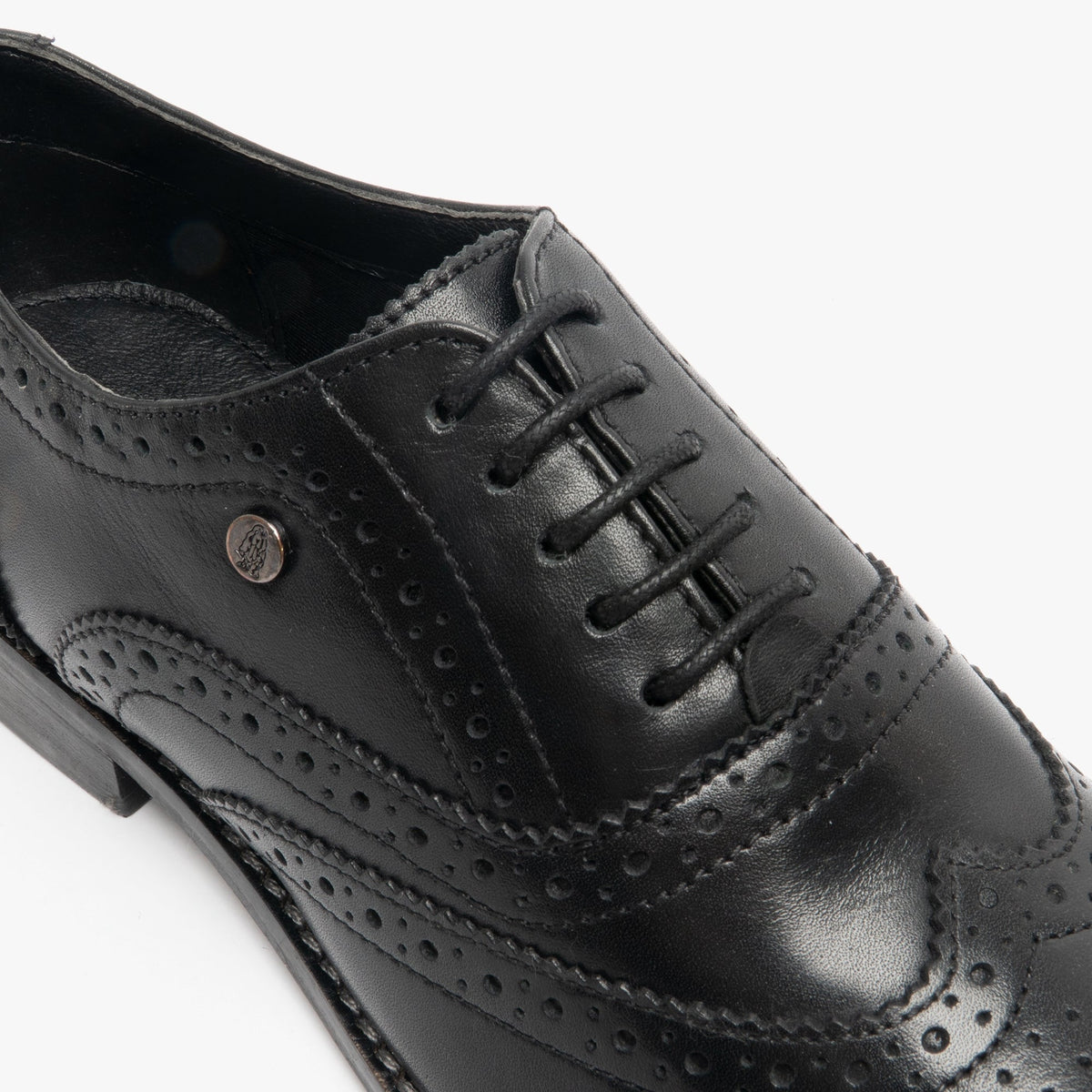 Hush Puppies NATALIE Womens Leather Brogue Shoes Black