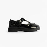 Boulevard Girls Touch Fasten T-Bar School Shoes Black Patent