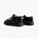 Boulevard Girls Touch Fasten T-Bar School Shoes Black Patent
