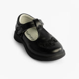 Boulevard Girls Touch Fasten T-Bar School Shoes Black Matt