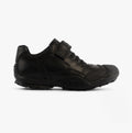 GEOX SAVAGE B Boys Leather Touch Fasten School Shoes Black