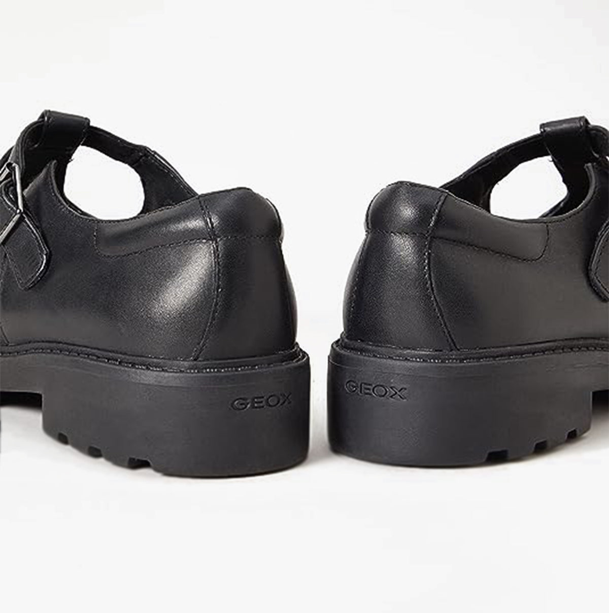 GEOX J CASEY GIRL Kids Leather Ballerina Black