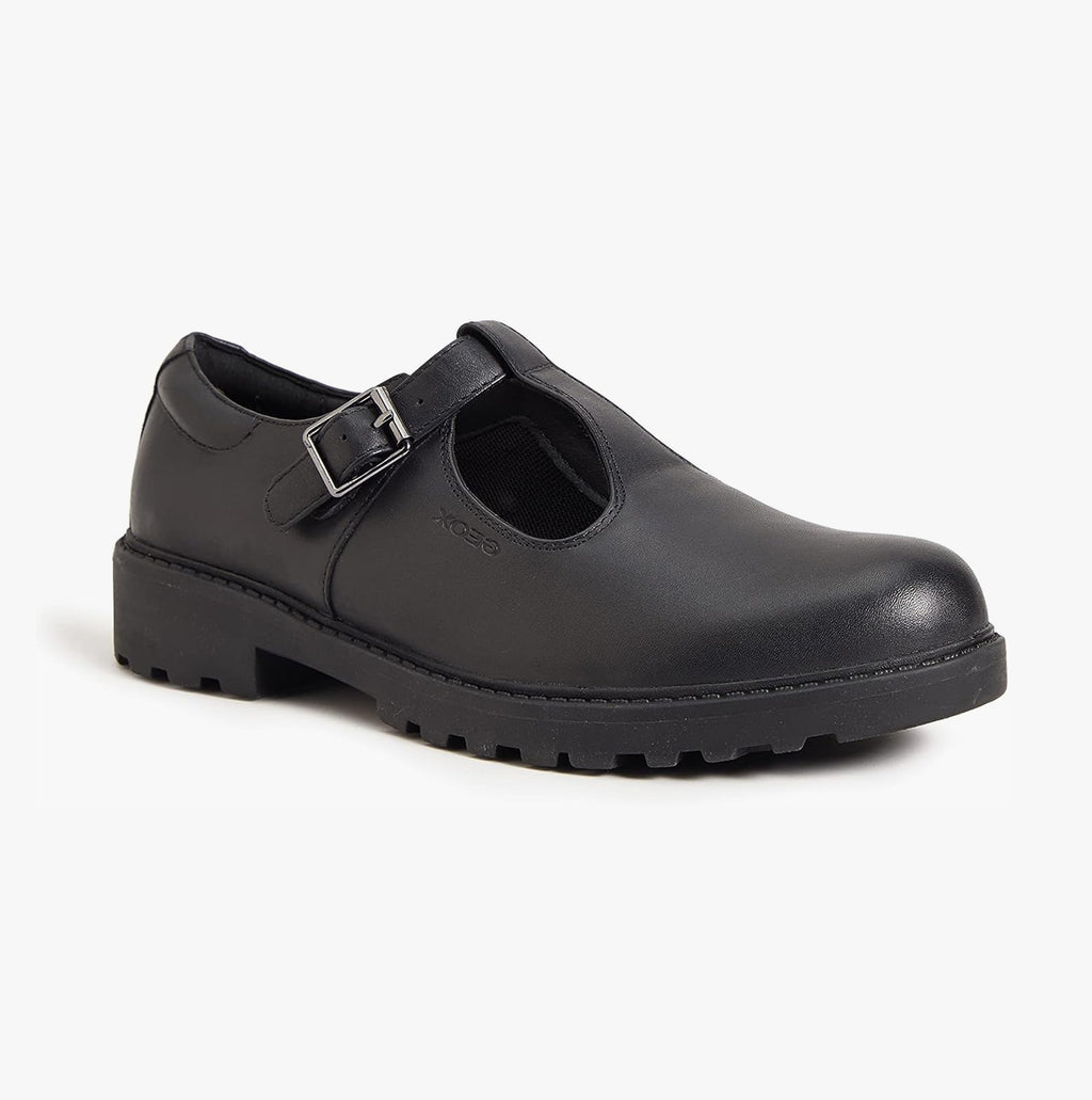 GEOX J CASEY GIRL Kids Leather Ballerina Black