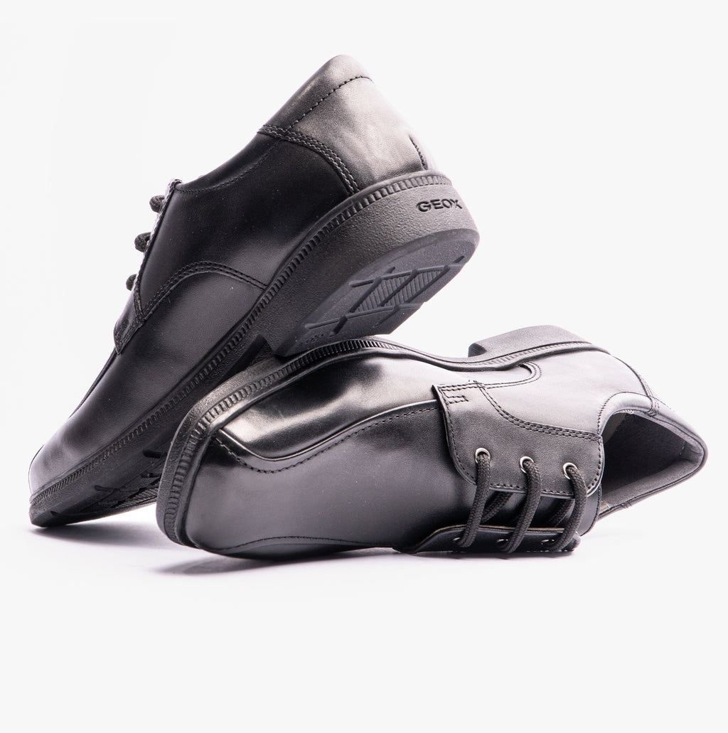 GEOX FEDERICO H Boys Leather School Shoes Black