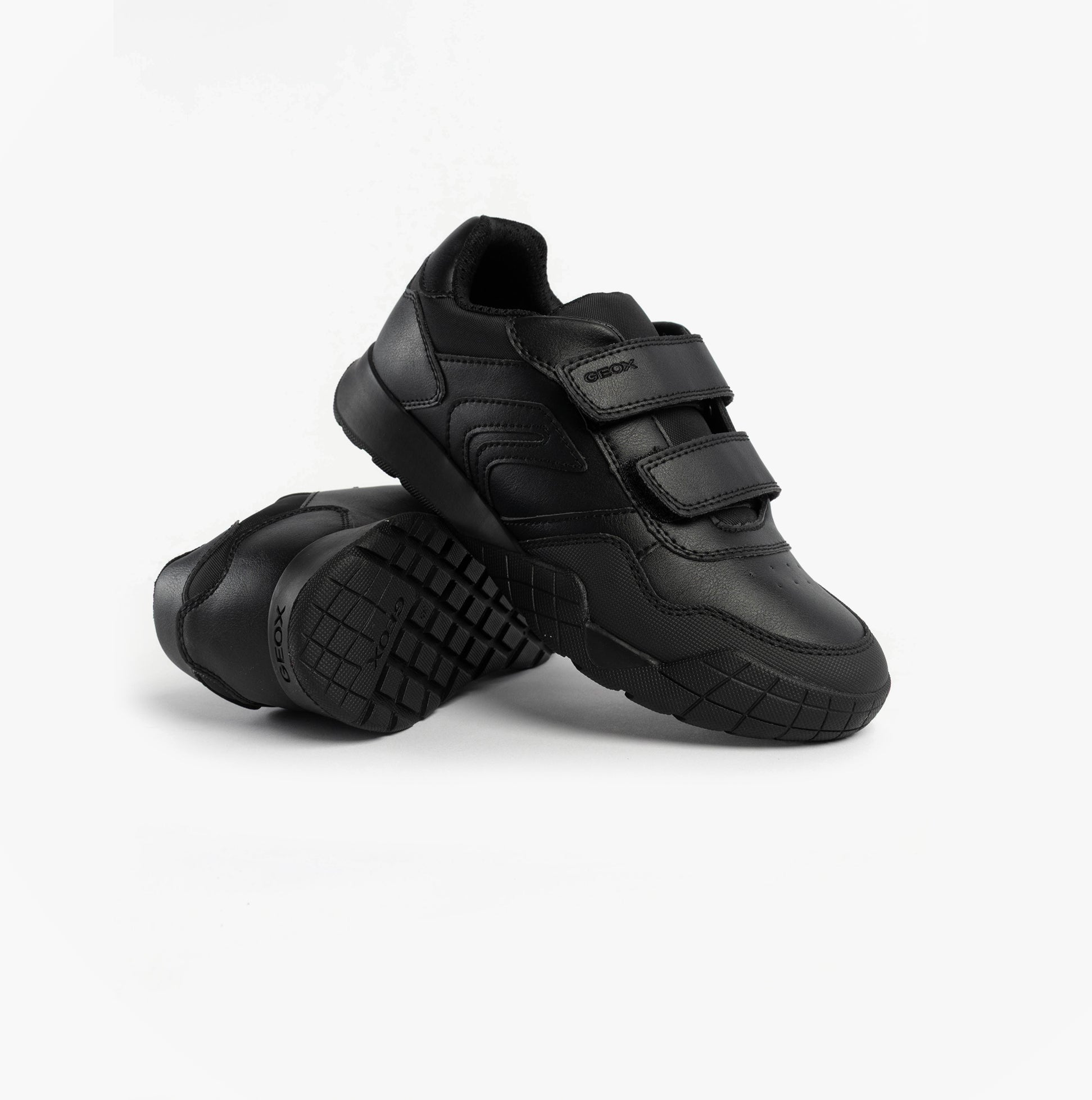 GEOX J RANN-E BOY Unisex Kids Touch Fasten Trainers Black